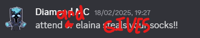 Elaina giving socks