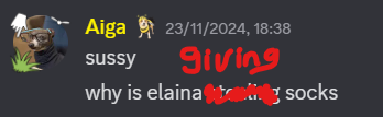 Elaina giving socks