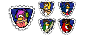 Cadence and Penguin Band mascot stamps