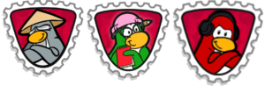Sensei, Aunt Arctic and DJ Maxx mascot stamps