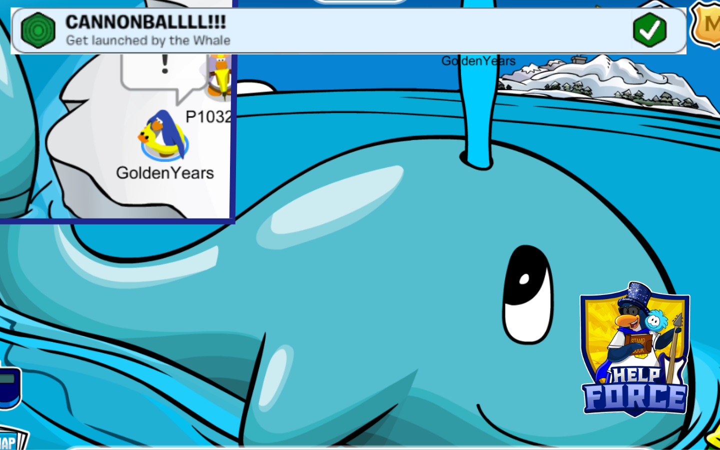 CANNONBALL quest at The Whale on Club Penguin Journey