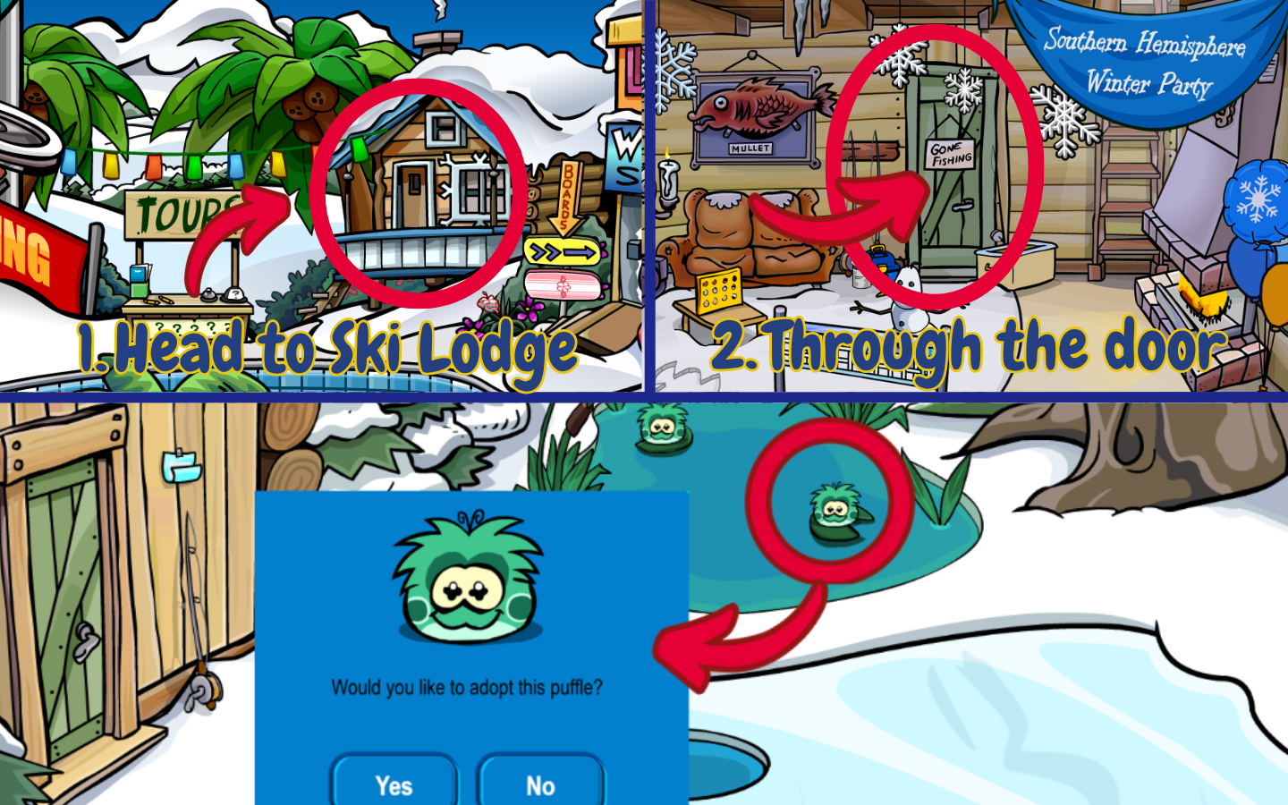 How to reach the Ice Pond and adopt the free Froggle
