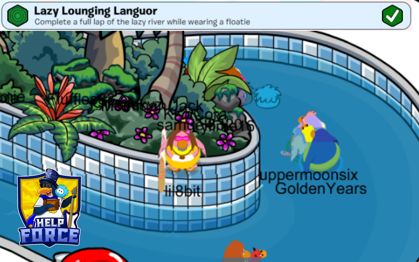Lazy Lounging Langour quest on the Summer Splashdown lazy river