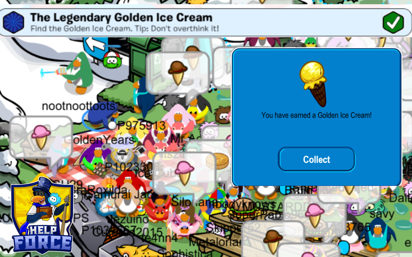 Legendary Golden Ice Cream quest at the Forest