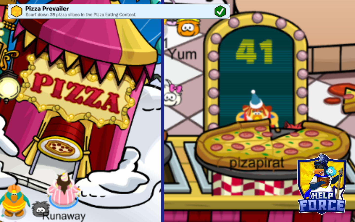 Club Penguin Journey Food Fair 2026 Pizza Prevailer quest