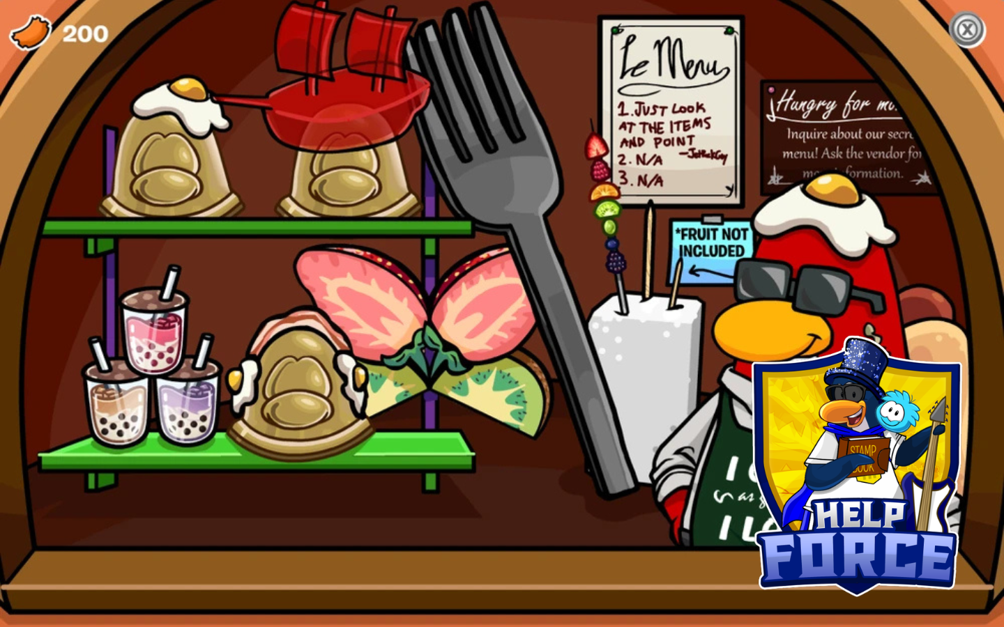 Club Penguin Journey Food Fair 2026 Breakfast Booth prizes at the Dock