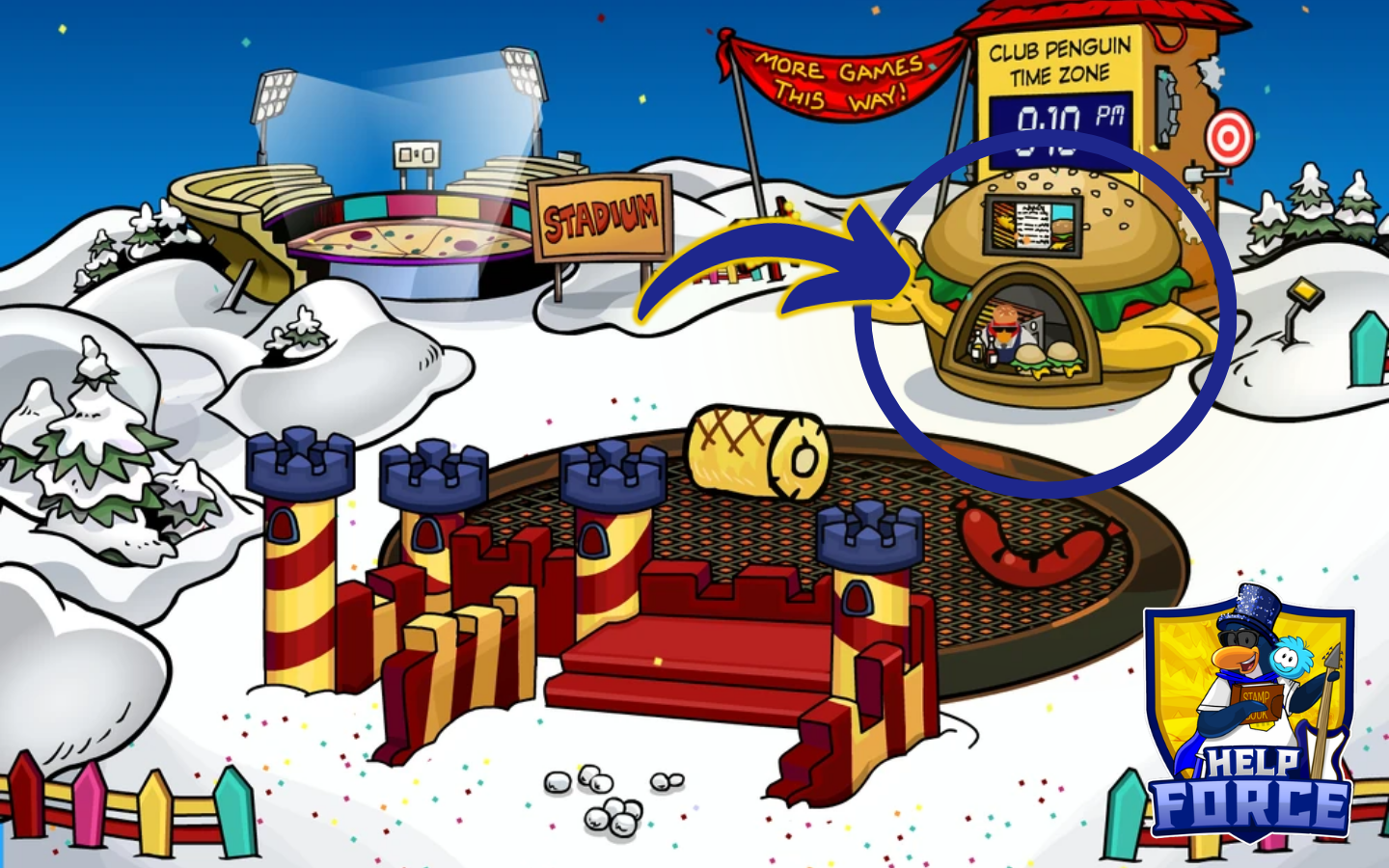 Club Penguin Journey Food Fair 2026 Savoury Booth location at Snow Forts
